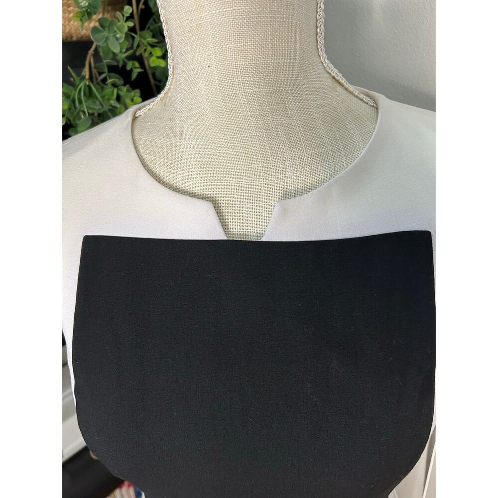 Calvin Klein 2 Black White Colorblock Sleeveless Sheath Dress Career NWT - Picture 4 of 11